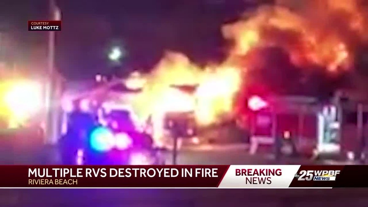 An investigation is underway after multiple RVs are destroyed in a fire in Riviera Beach