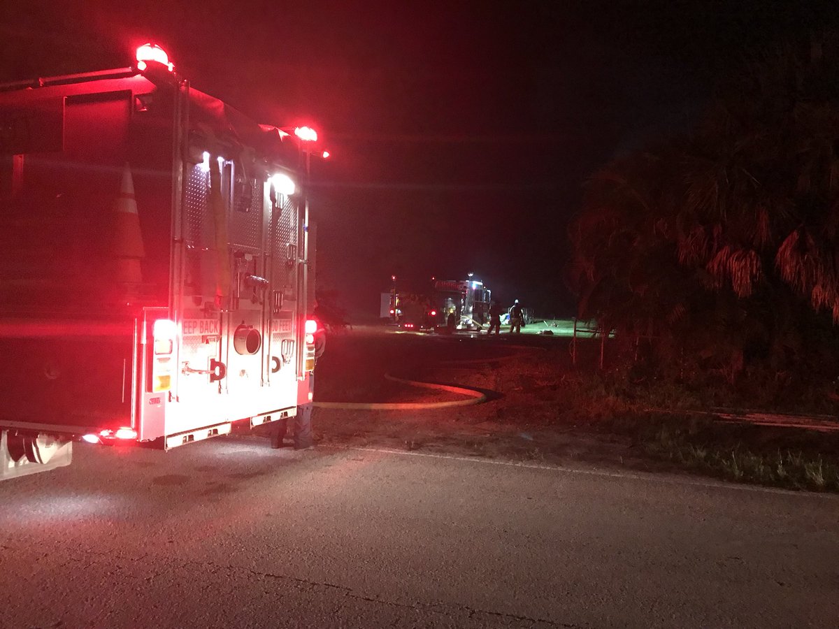 RV fire in Jupiter Farms. A firefighter told no one was hurt. This is off 110 Ave N.