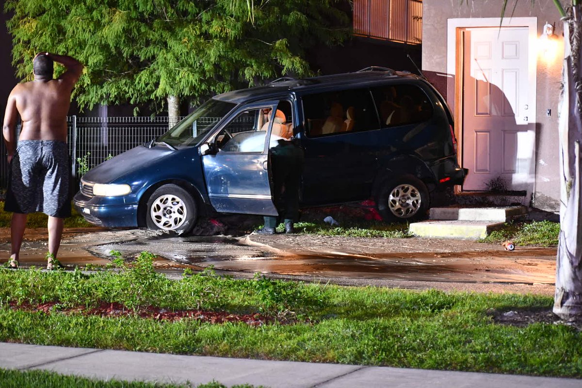 Deputies have a man in custody after he fled on foot from a traffic crash in Tampa. The van he was driving struck a fire hydrant and an occupied apartment building. No one was injured and charges are pending.   