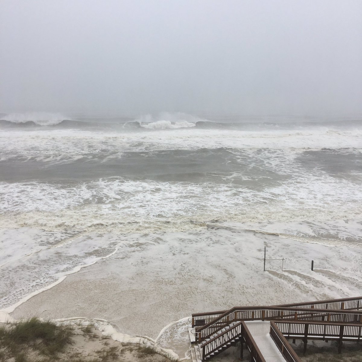 An angry looking Gulf and no delineation between water and sky. Michael landfall just a few hours away. Panama City Beach 