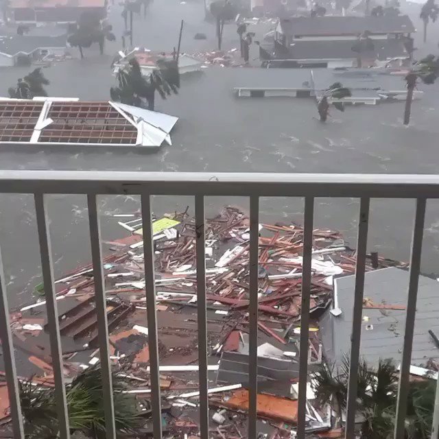 Footage from Mexico Beach which seems to be ground zero of #HurricaneMichael catastrophic impact at landfall   