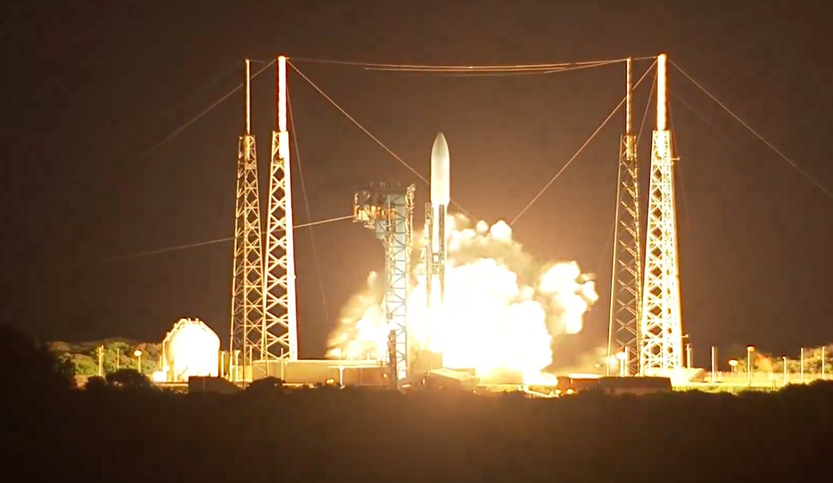 Liftoff of the Atlas 5 rocket with the US Air Force's AEHF 4 communications payload, expanding the reach of the military's most secure satellite communications network.    