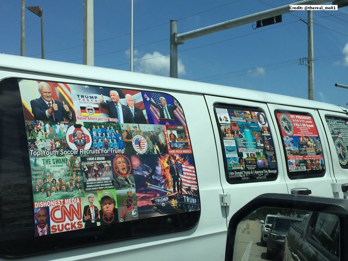 PHOTO: Van of the Florida man who is accused of sending letter bombs to Trump critics; his identity has not yet been released   