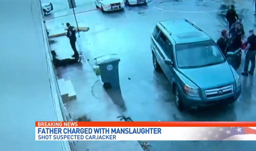 Father who shot suspected carjacker in Lake Park arrested for manslaughter after new video discredits his statement.    