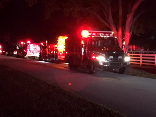 Horses were evacuated during an overnight barn fire at Serenity Farm in Wellington.