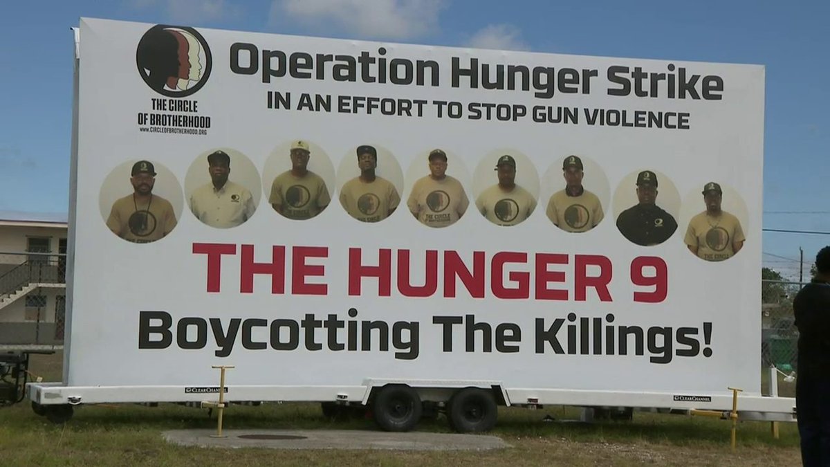 Nine members of the  the Circle of Brotherhood organization are going on a hunger strike in Miami's Liberty City because they are tired of gun violence    