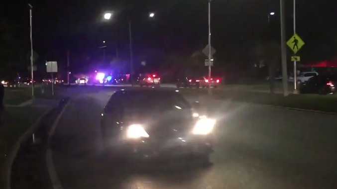 Authorities are searching for a suspect that caused a standoff situation at an apartment complex Thursday night.
