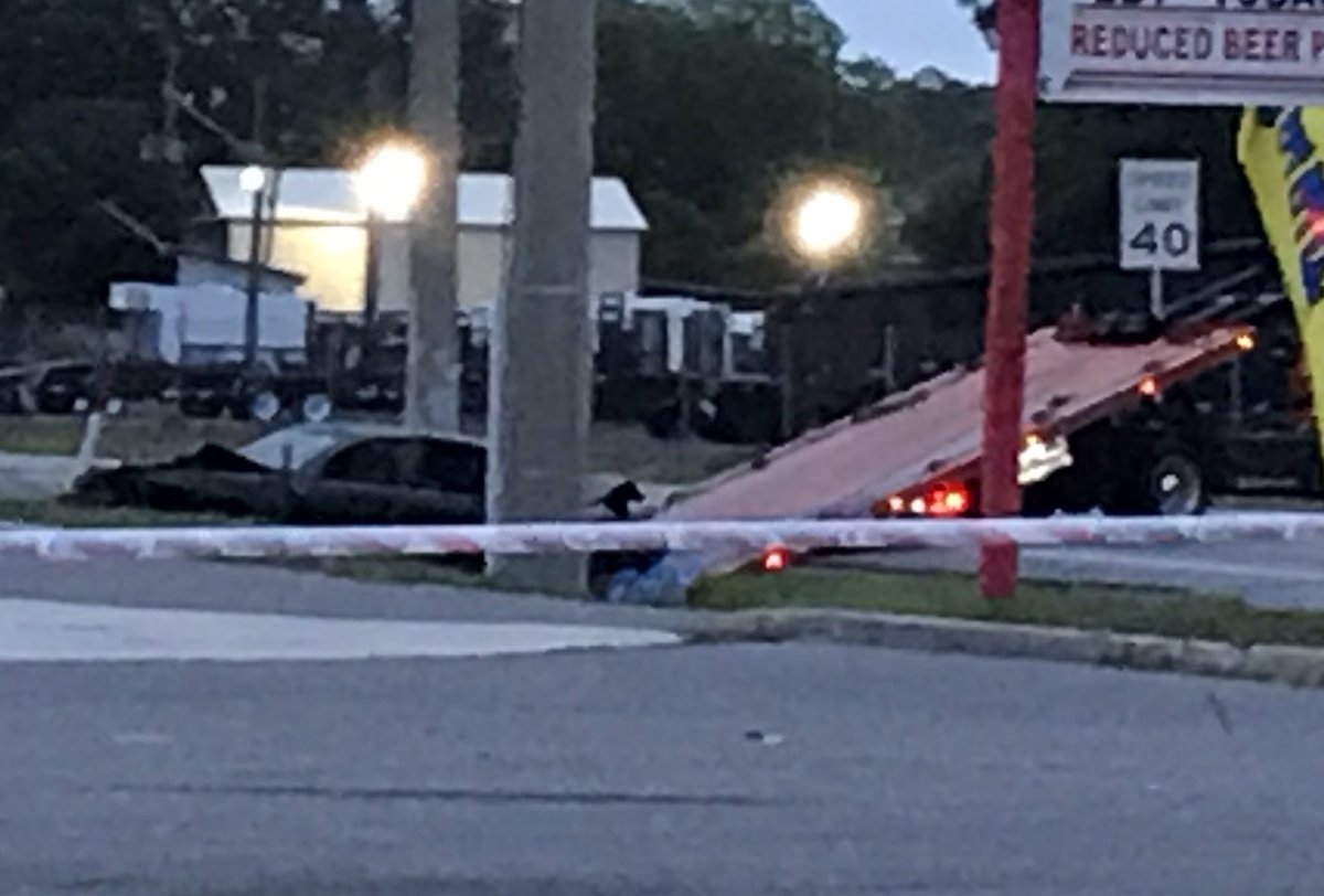 Crews are trying to remove the vehicle and clean up debris after this early morning police pursuit and crash on Beaver st near Chaffee - 2 occupants of the car went to the hospital with serious injuries