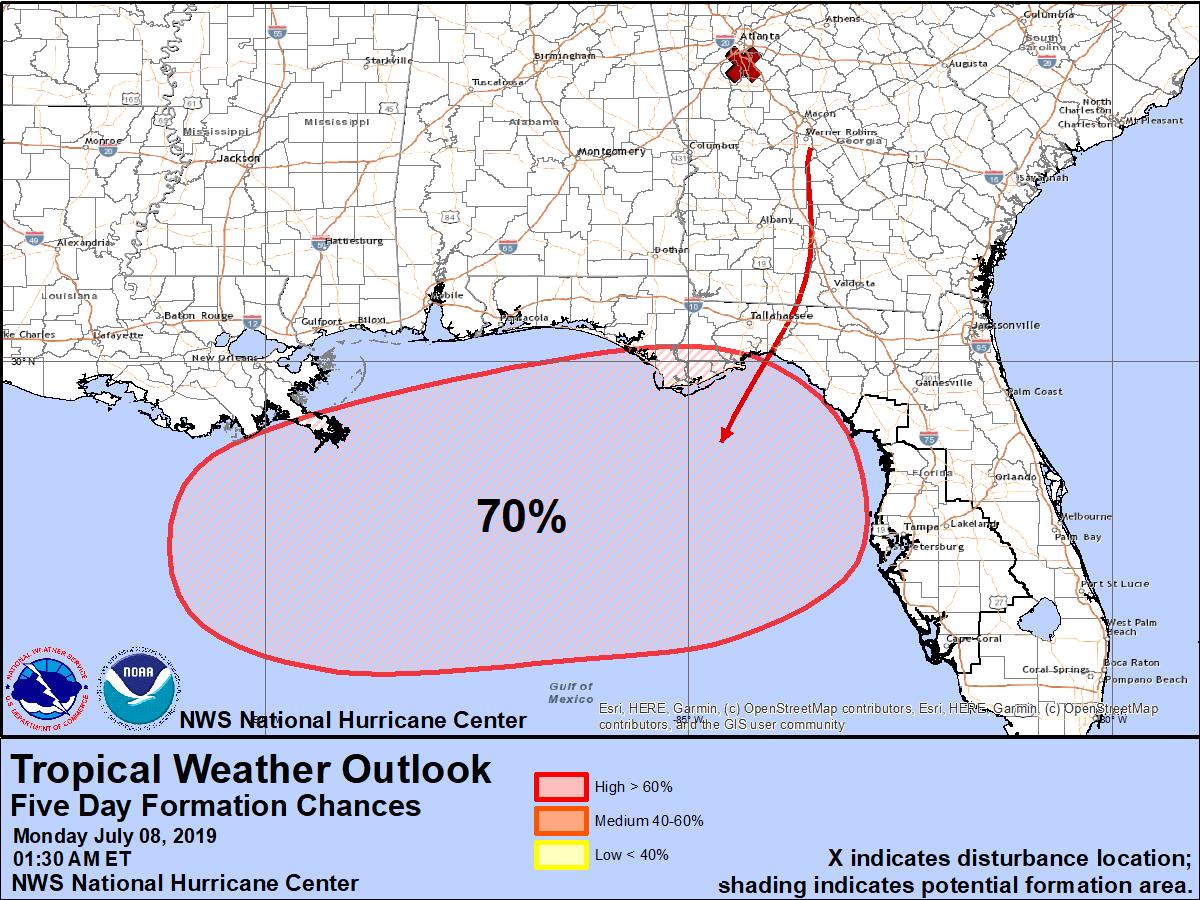 The National Hurricane Center has increased the chance of tropical