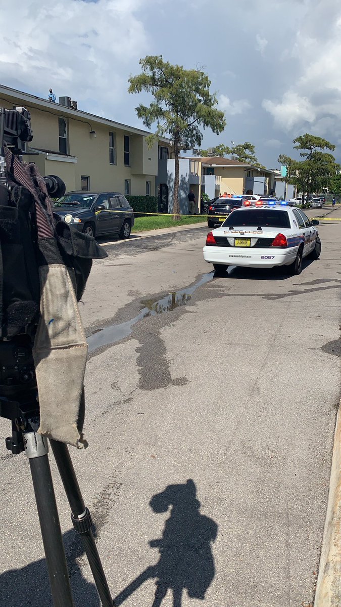 Scene in Lauderhill where a man was shot near the 2000 blk of NW 43 Ter. Lauderhill PD says the man was transported to the hospital where he later died   