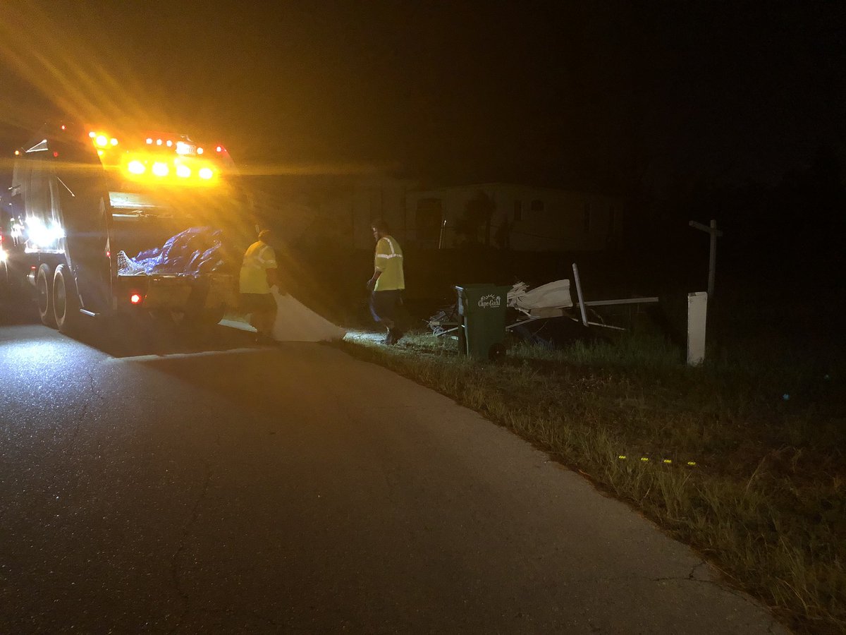 Waste Pro crews are out here picking up debris like braches, fences and roofs 