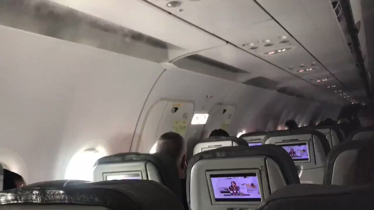 This is a view from the inside of the plane that needed to be emergency landed at JIA 