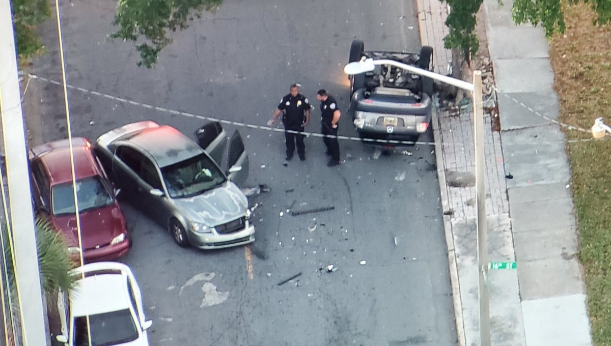 Side street roll over crash Spruce avenue and 16th street in West Palm Beach