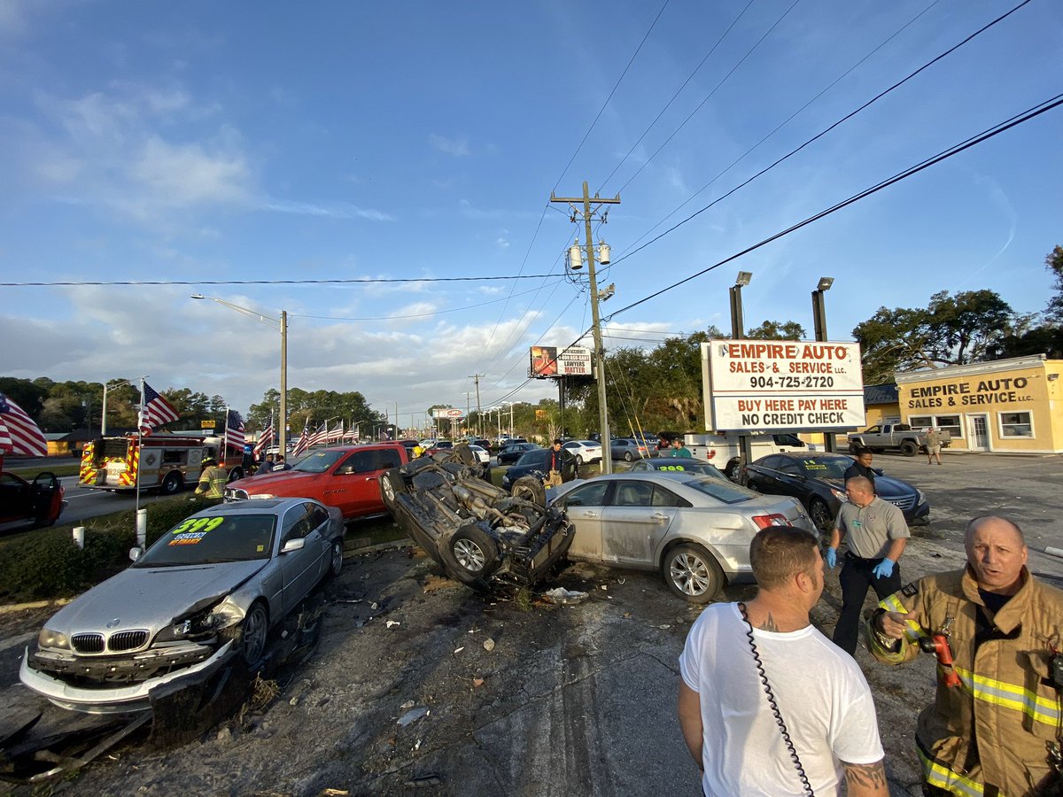 traffic accident at Beach Boulevard and Hogan Road... one car is flipped and E20 has reported one person is trapped