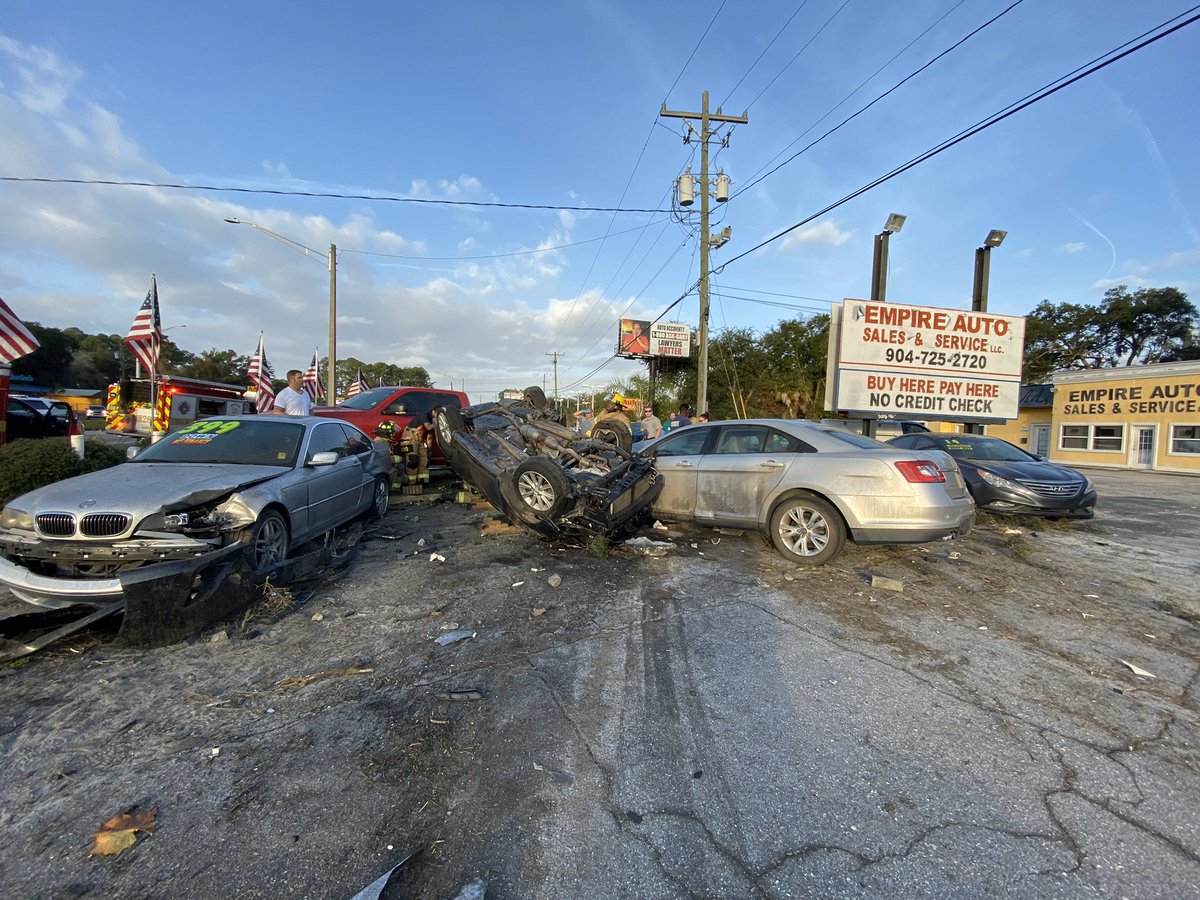 traffic accident at Beach Boulevard and Hogan Road... one car is flipped and E20 has reported one person is trapped