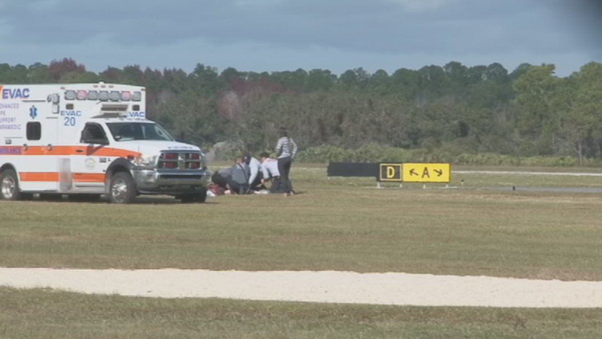 DeLand police said a 27-year-old man was hospitalized after a skydiving accident Sunday morning.