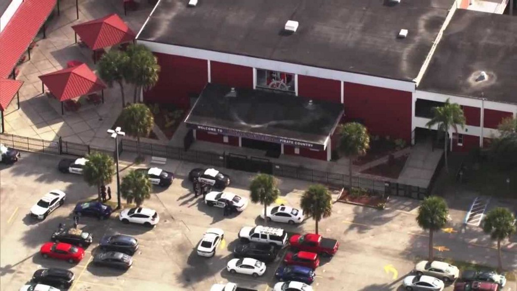 Ten students were arrested on Tuesday after a fight broke out at Palm Bay High School in Melbourne.