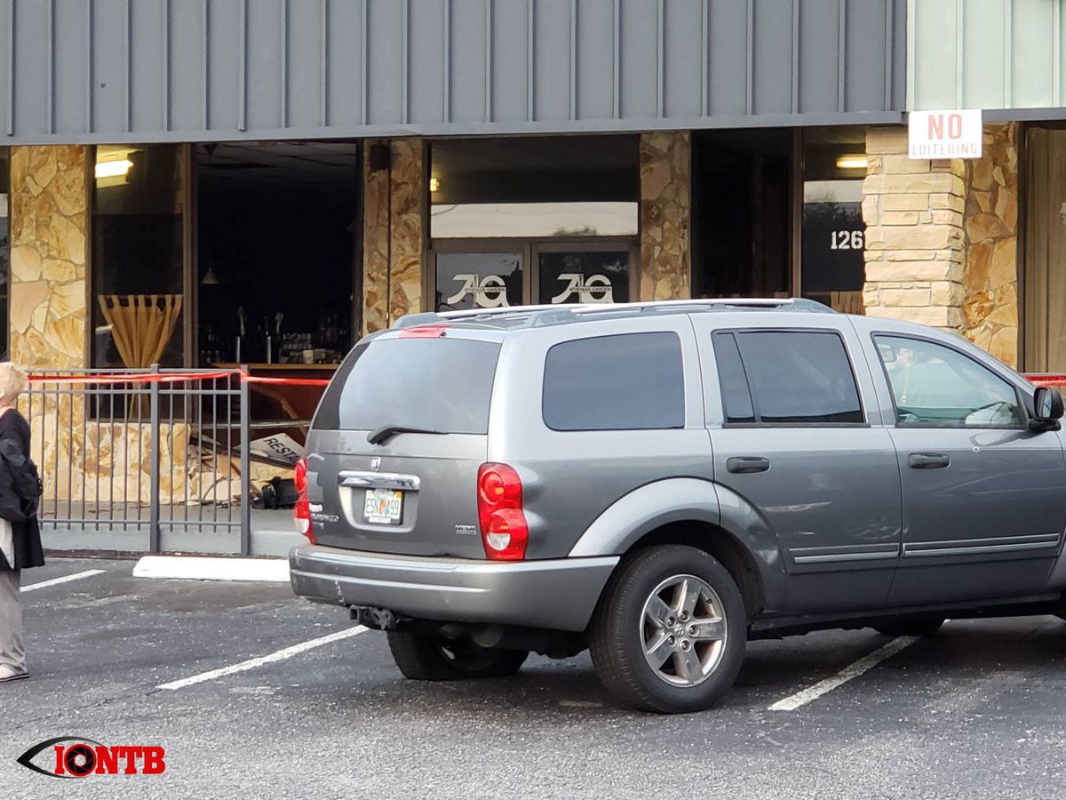 Vehicle strikes building off Starkey Road just north of 126th Ave N. The old home of Athenian Gardens restaurant. No injuries reported