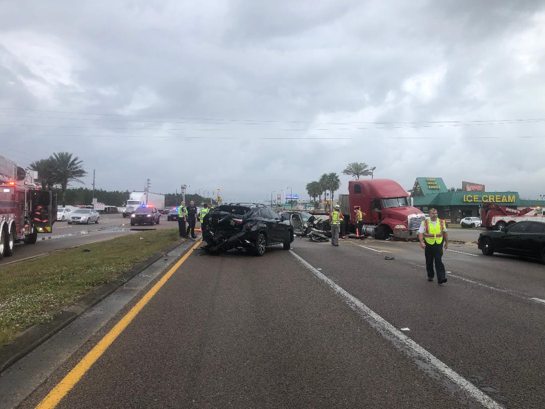 Several injured in the crash that claimed an 81-year-old female passenger.  The southbound lanes will remain closed for the next several hours - drivers should seek alternate routes