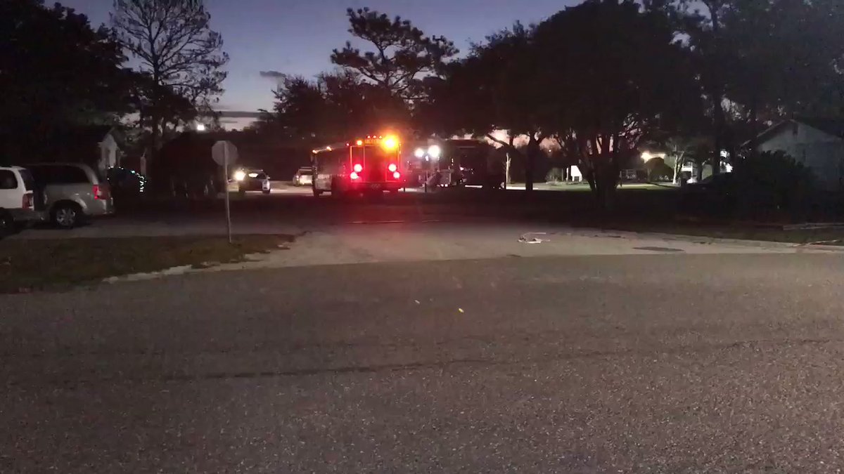 Children getting on the bus to school this morning at the Paradise Village neighborhood. The bus stop is also where the JSO command center is, as the search for the two missing children, Braxton and Bri'ya Williams continues.