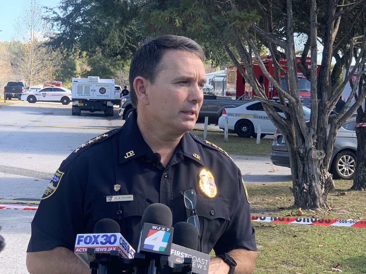 Jsosheriff Mike Williams address the media regarding @JSOPIO 's search for two children that went missing yesterday morning here