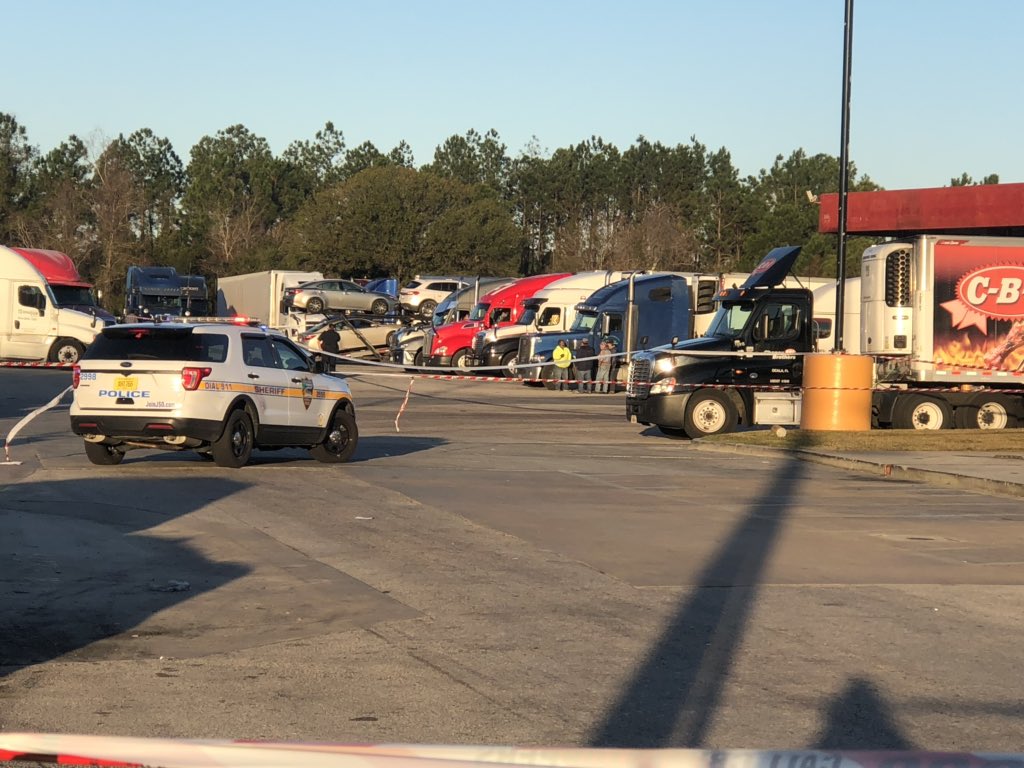 JSO surrounding the Pilot travel center in Baldwin. Activity surrounding a semi truck