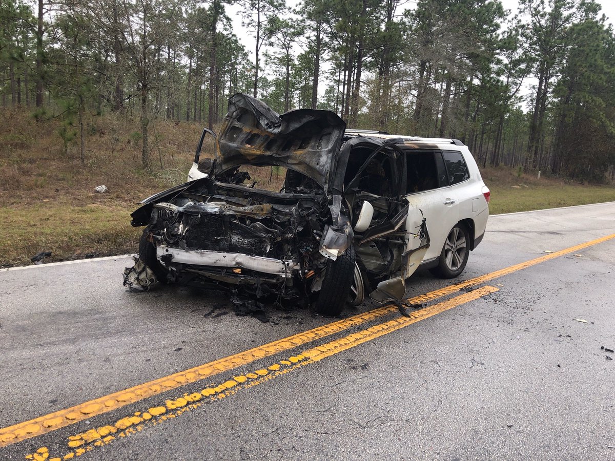 Triple fatal crash on CR-581 south of E. Amy Lane after another driver illegally passes other traffic in a no-passing zone.  Motorists should avoid the area