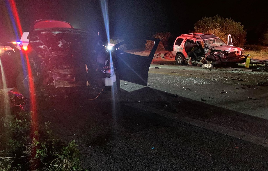 Five people were hospitalized on Christmas night following a head-on crash in Highlands County.