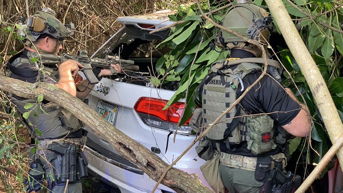 Investigators said the incident began about an hour earlier when the man threatened to fire weapons out the window of his Stuart apartment. They said when police and deputies tired to speak to him he got into his vehicle and ended up ramming multiple sheriff’s vehicles.