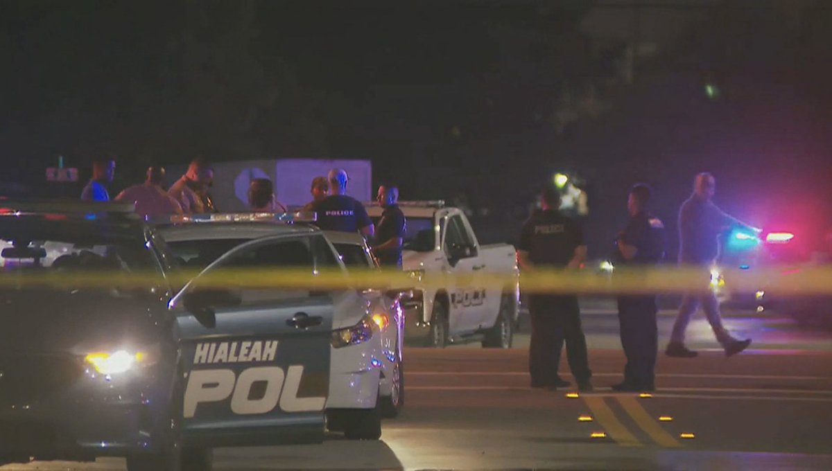 A massive manhunt in Miami overnight after an armed robbery in Hialeah led to a shooting. One suspect injured, one other detained. At least two others still on the run. Unclear if shooting was police-involved