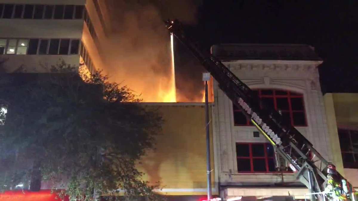 Cleanup is underway after a downtown Tampa restaurant went up in flames on Sunday, causing the roof to collapse and sending a firefighter to the hospital, authorities said.
