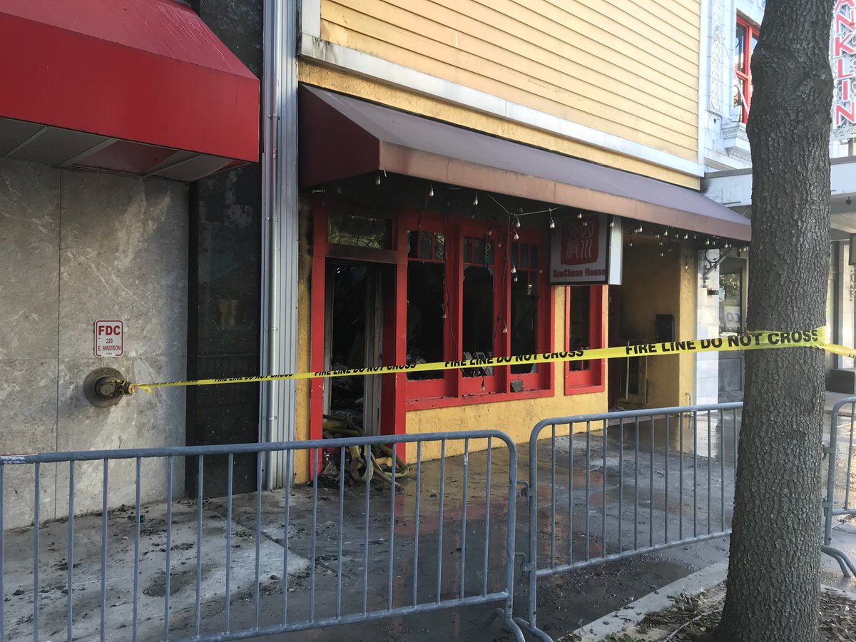 $450,000 in damage to Szechuan House, where a 4-alarm fire broke out yesterday. Unclear right   how many businesses are impacted but it appears Frankie's (next door) is currently closed