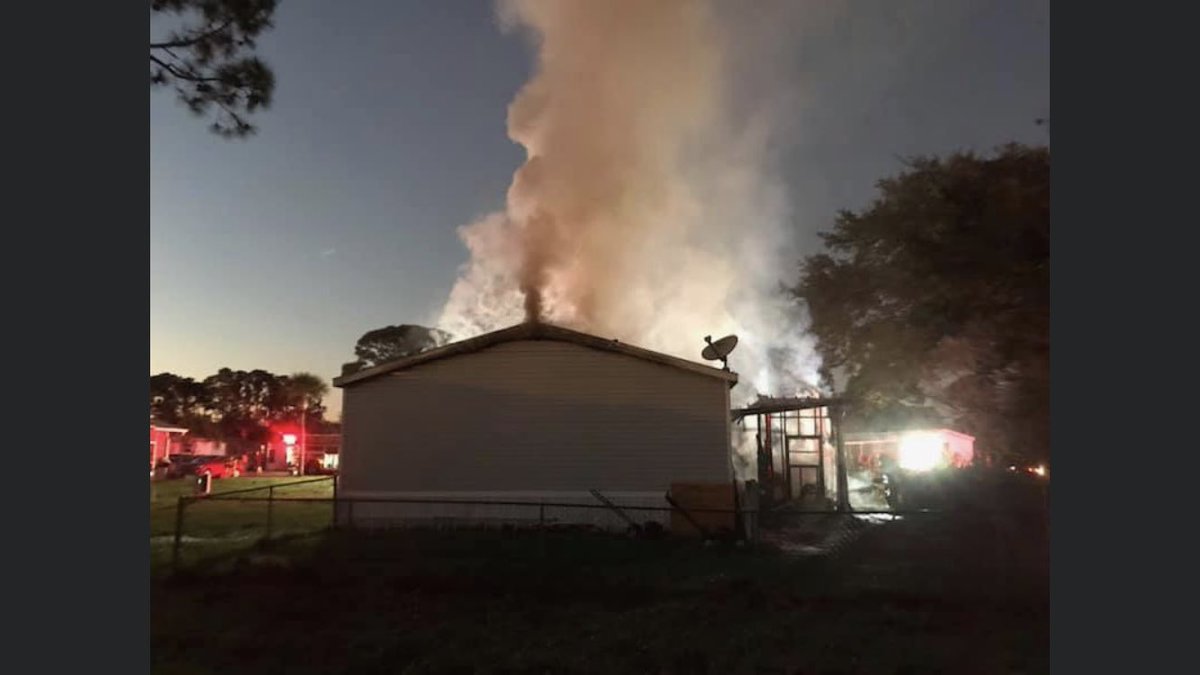 2 adults and 3 pets were inside the home. Everyone made it out okay. Fire caused extensive damage and home is not livable Port Orange fire says a discarded cigar caught the trash can on fire and it spread from the deck to the home