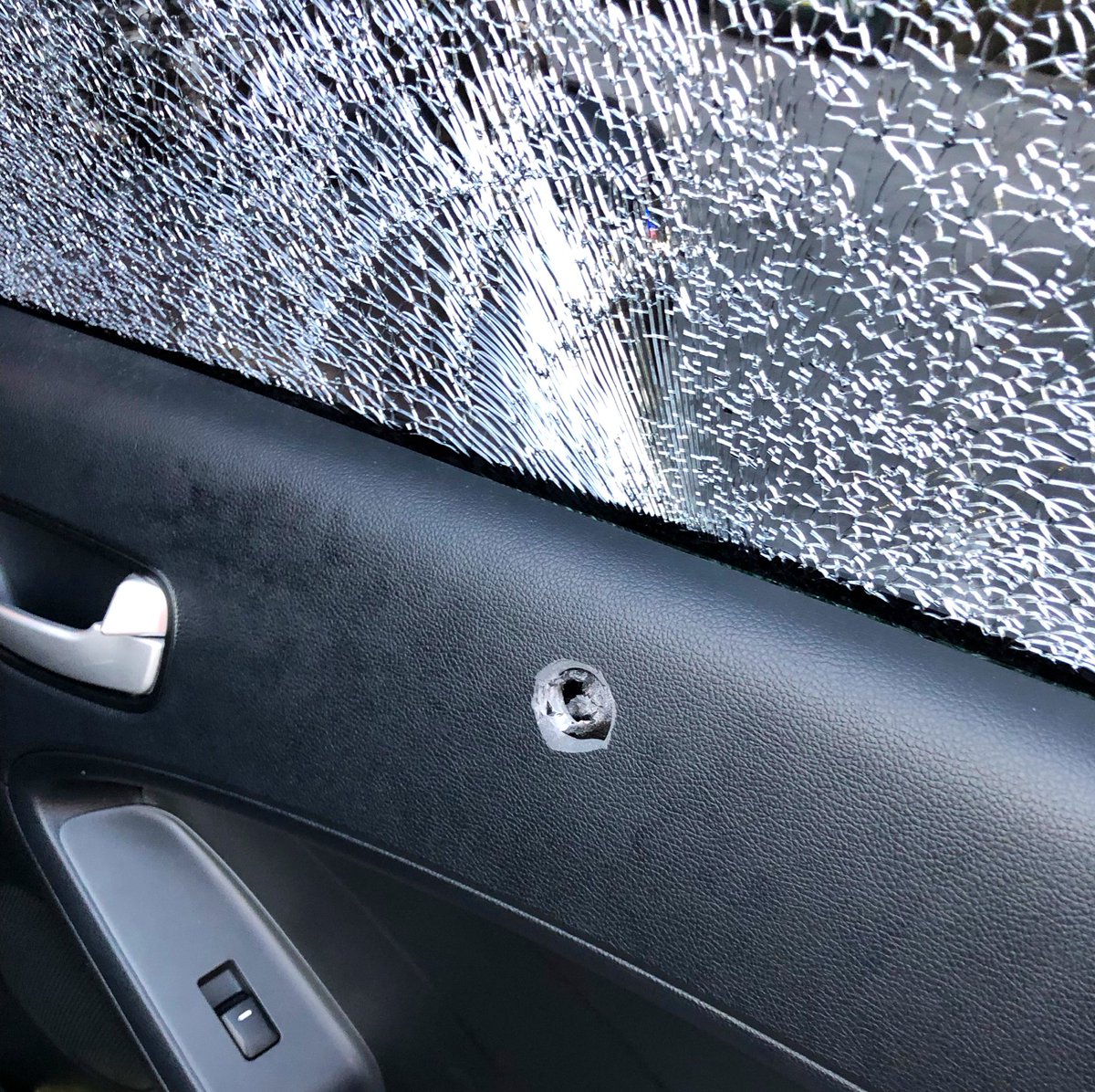 Four cars shot at this morning along I-4 near Orange, Osceola County line. No one was hurt. Bullets pierced through the cars around 5AM. 