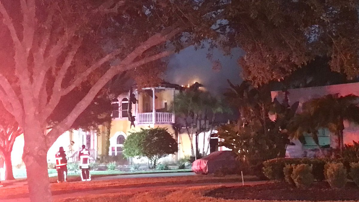 Firefighters are working to put out a large house fire. Crews were called late Monday evening to respond to the home near 1800 Murfield Way. It has been burning into early Tuesday morning.