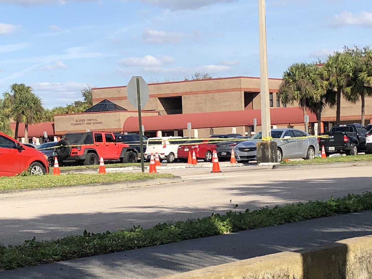 According to PBC Fire Rescue, at 1:06pm crews responded to reports of a possible shooting on the 1000 block of SW Avenue M in Belle Glade. One person was found injured. Police tape in parking lot of Glades Central HS. District says incident did not involve a student.