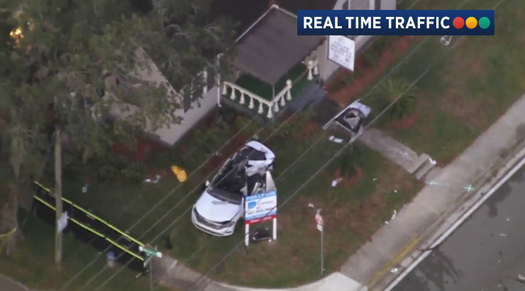 Tthe vehicle involved in the deadly crash on E. Colonial Dr. 