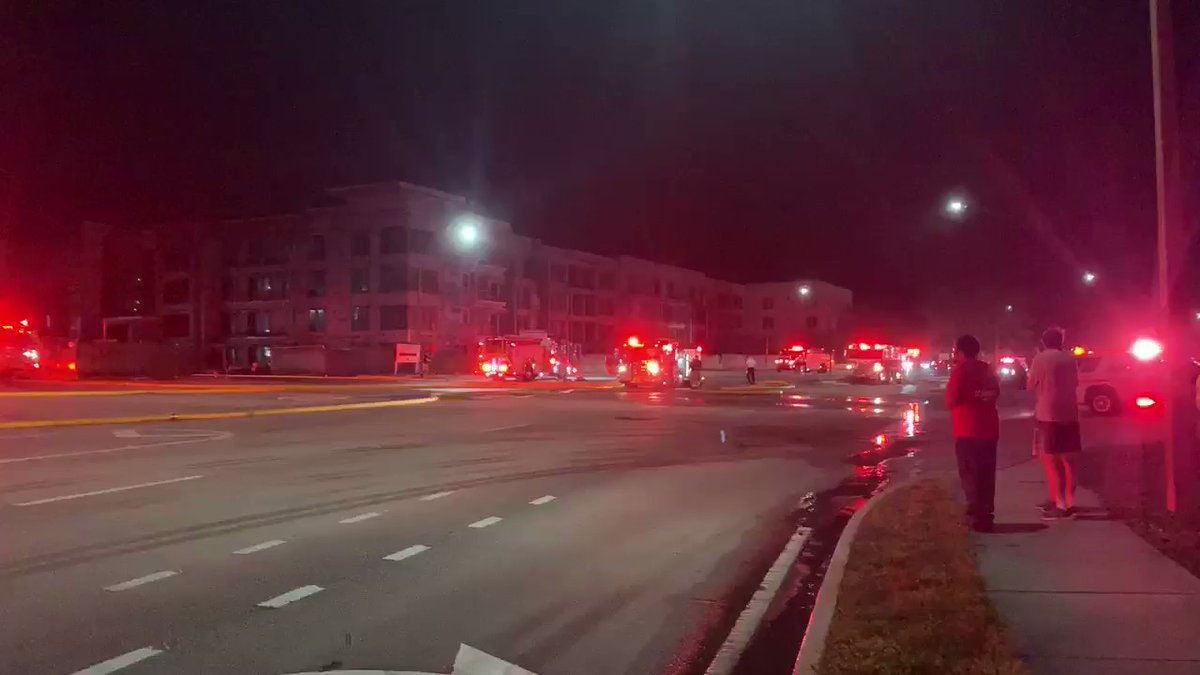 Fire Capt says fire was spreading in a wooded area near residential homes in Hampton Park as a result of the apartment fire 