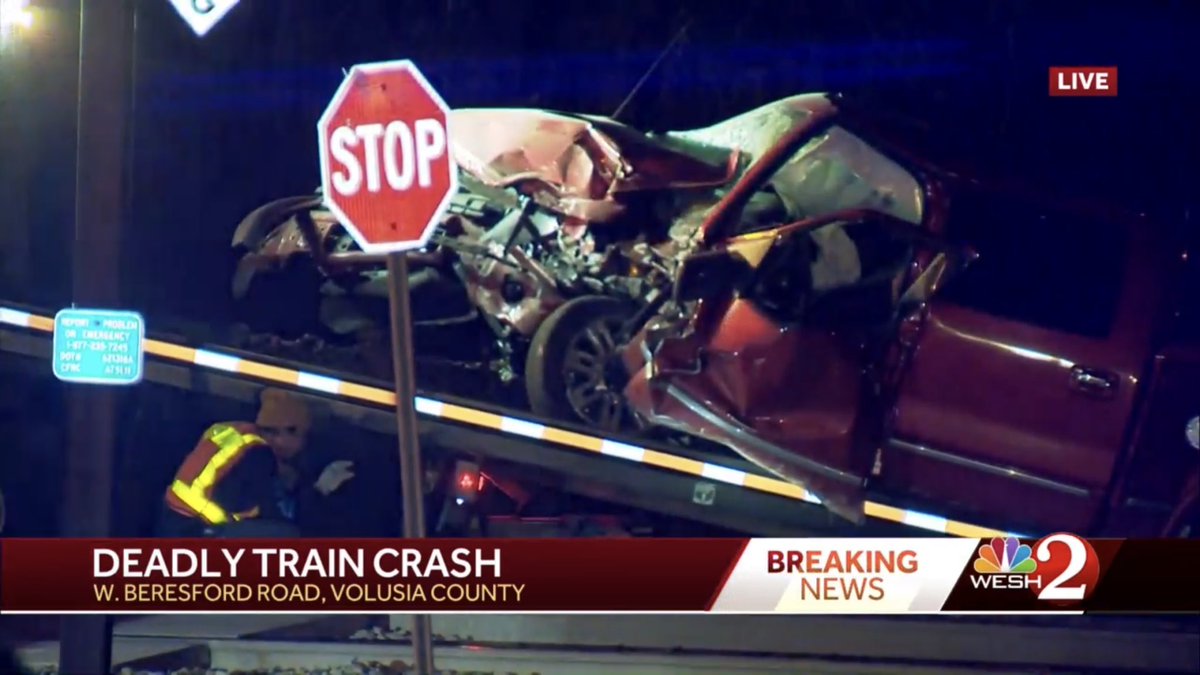 87-year-old man has died after a train hit the pickup he was driving. Unclear how exactly the man ended up driving on the tracks.  