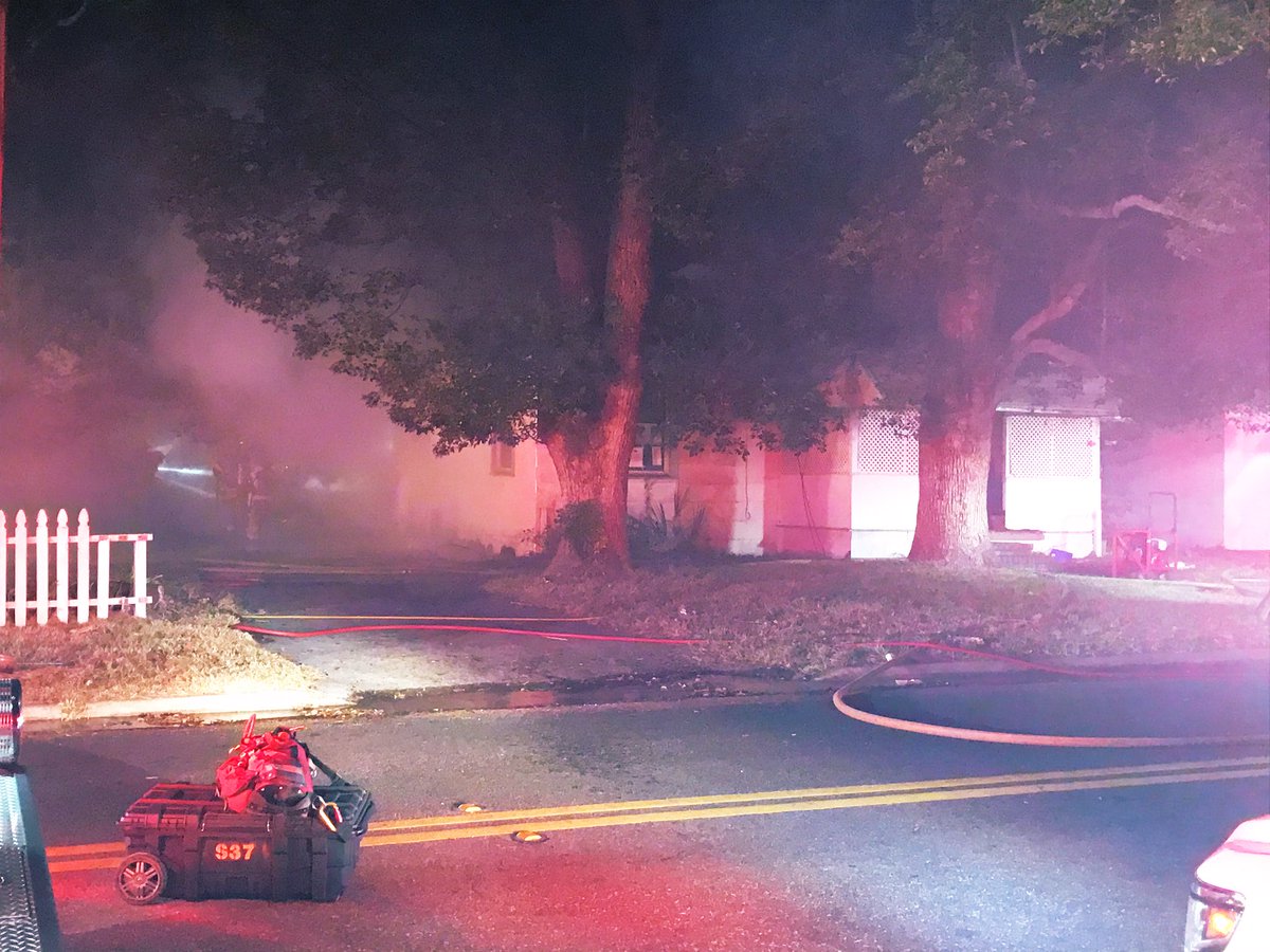 The house was given the all clear after a search for occupants and the fire is   under control 