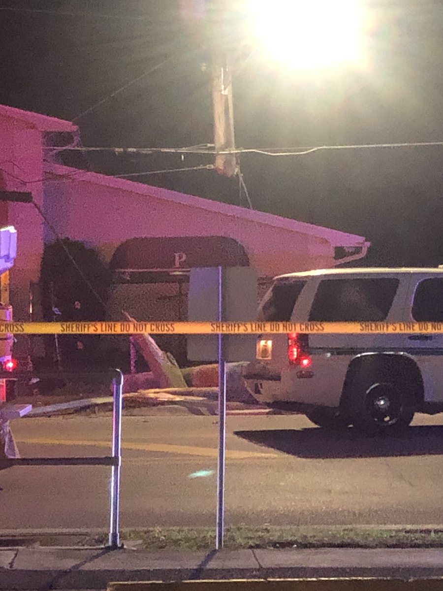 Orange County Deputy involved crash, split the power pole in half at Colonial & Powers. Dispatchers tell deputy is ok. A witness doing laundry across the street says he pulled him out of the cruiser