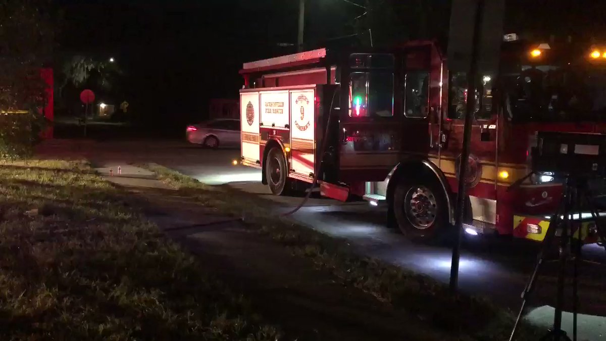 JFRD is back out here on Russell Street where a home caught fire this morning. It looks like they're spraying down a hot spot. 