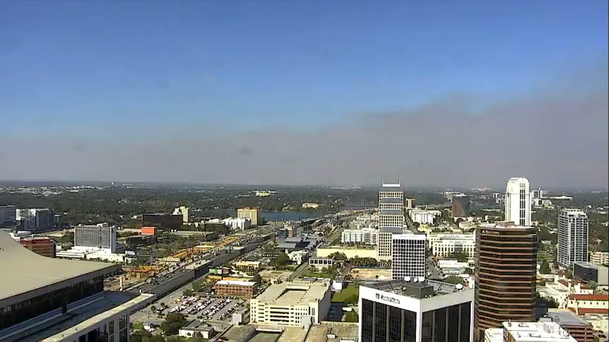 Time lapse of the smoke drifting into Orlando from the north. A couple burns are ongoing upwind of us.