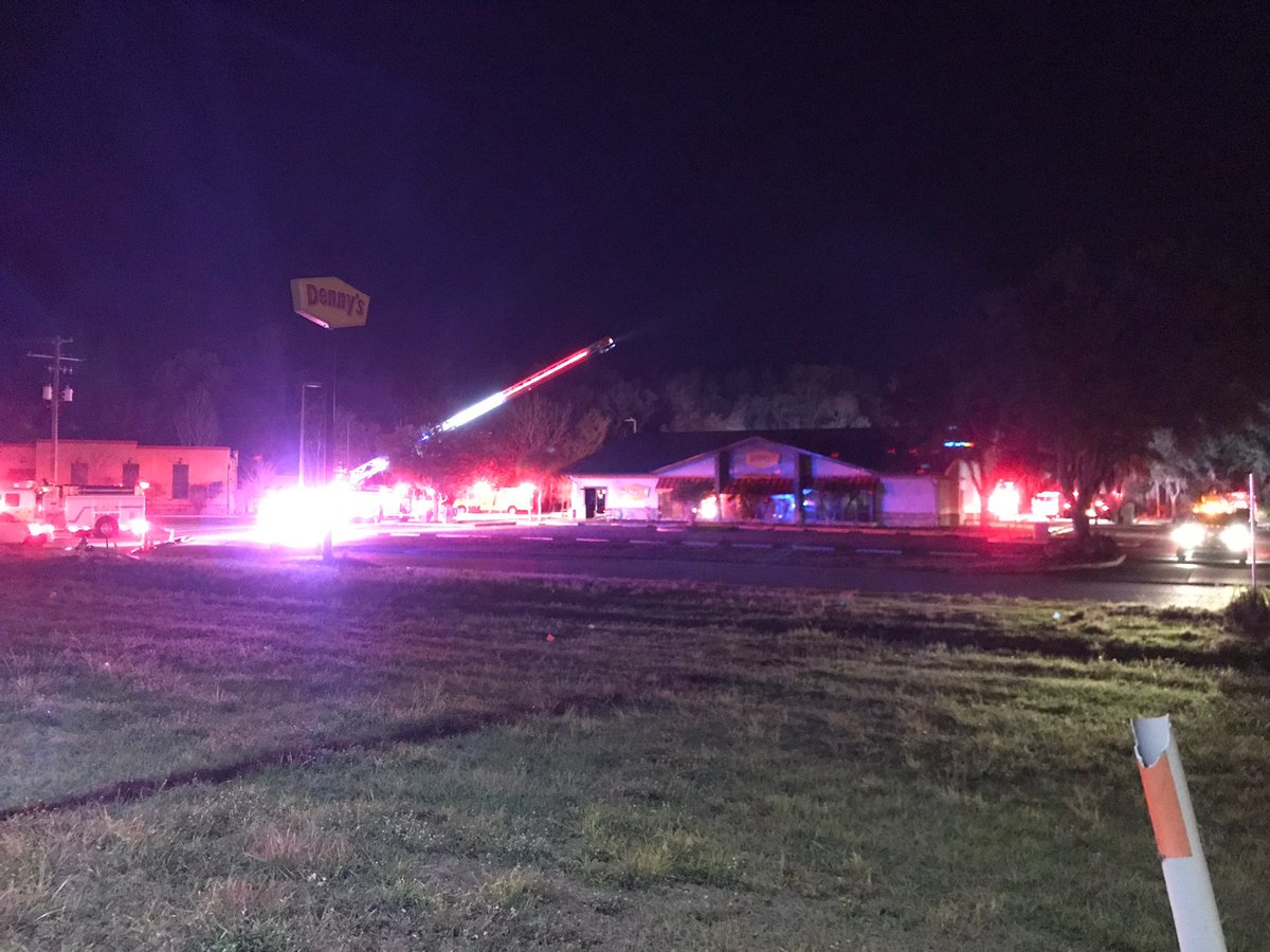 HillsFireRescue putting out a fire at the Denny's Restaurant on Sun City Blvd.