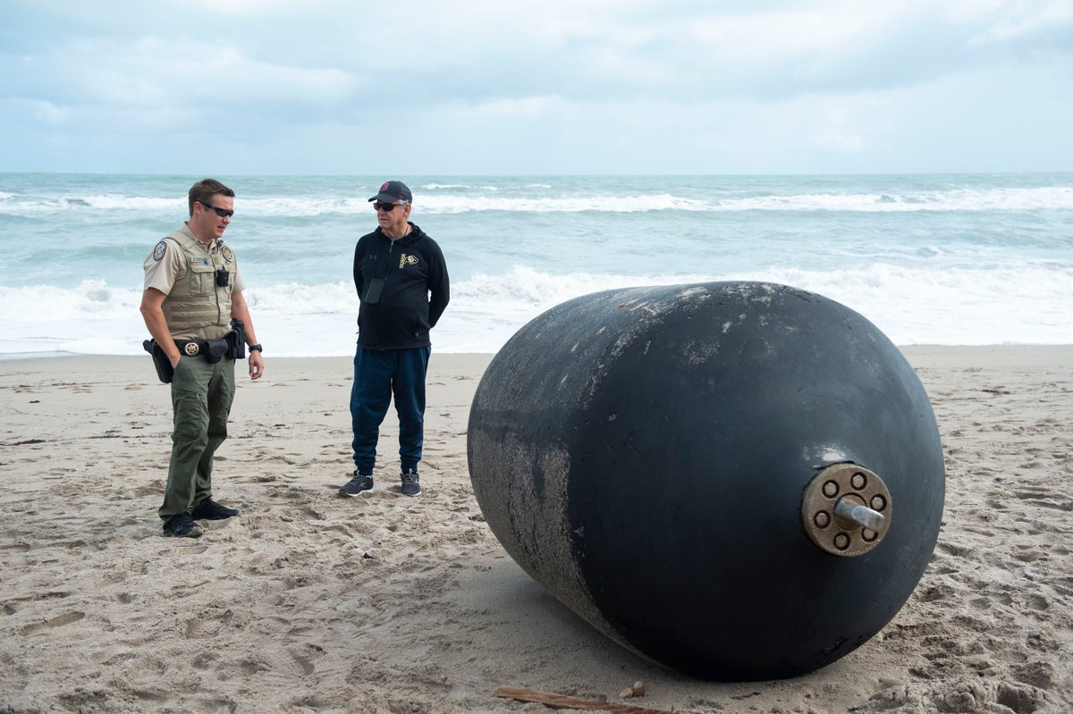A large object washed onto a county beach, leaving beach-goers guessing what it was and ocean officials wondering how and who would remove it.
