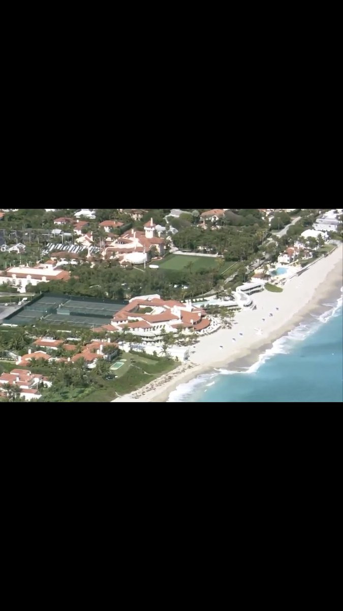 Chopper 5 grabbing aerial views of increased police presence near Mar-a-Lago. Red police tape is present