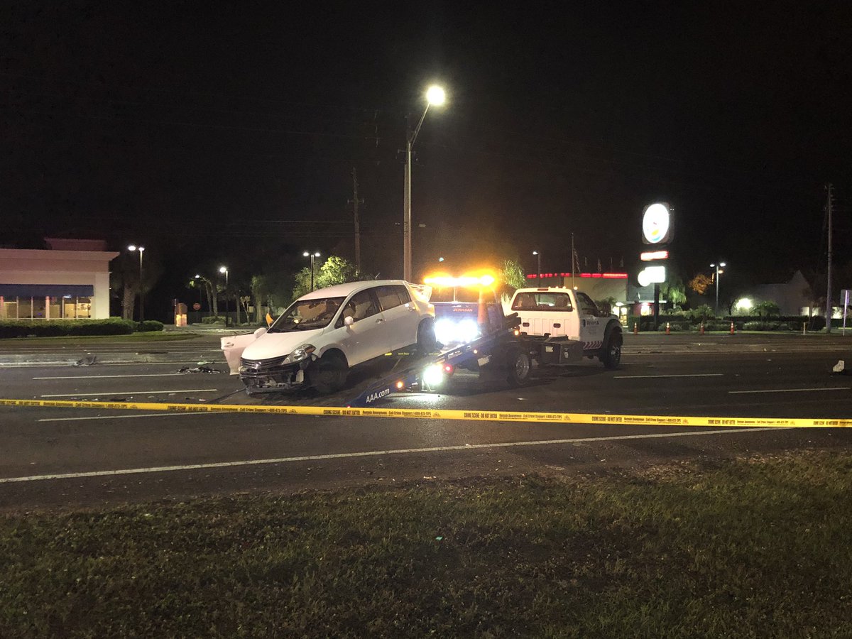 US 19 in Palm Harbor is closed in both directions at Tampa Rd due to a serious crash overnight. 