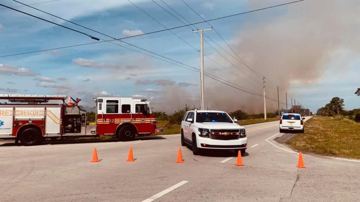 Brush fire impacts traffic in Indian River County on 66th Avenue between 69th Street and 77th Street