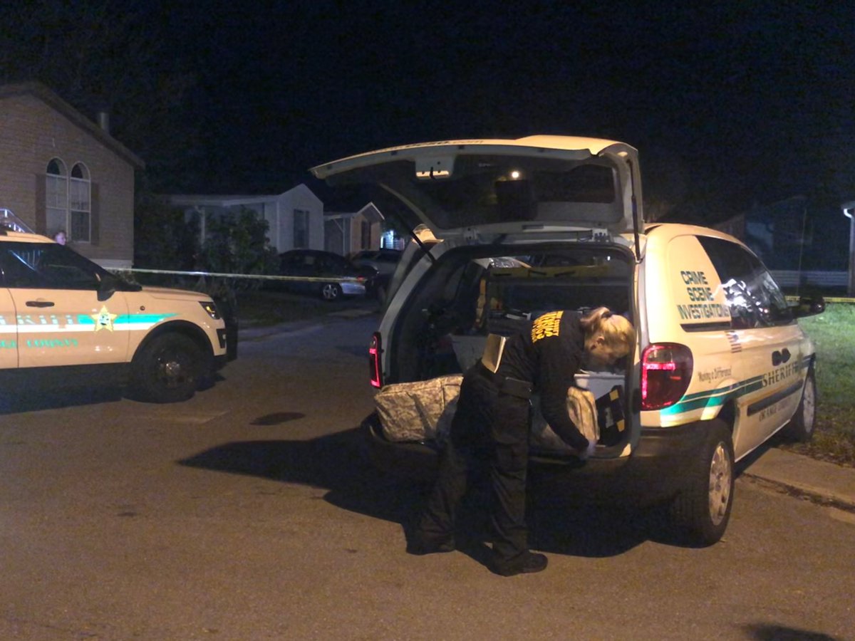 15-year-old boy shot and in serious condition. The shooting happened just before 2am on Rockhurst Drive. Multiple evidence markers and a pair of shoes in the middle of the street
