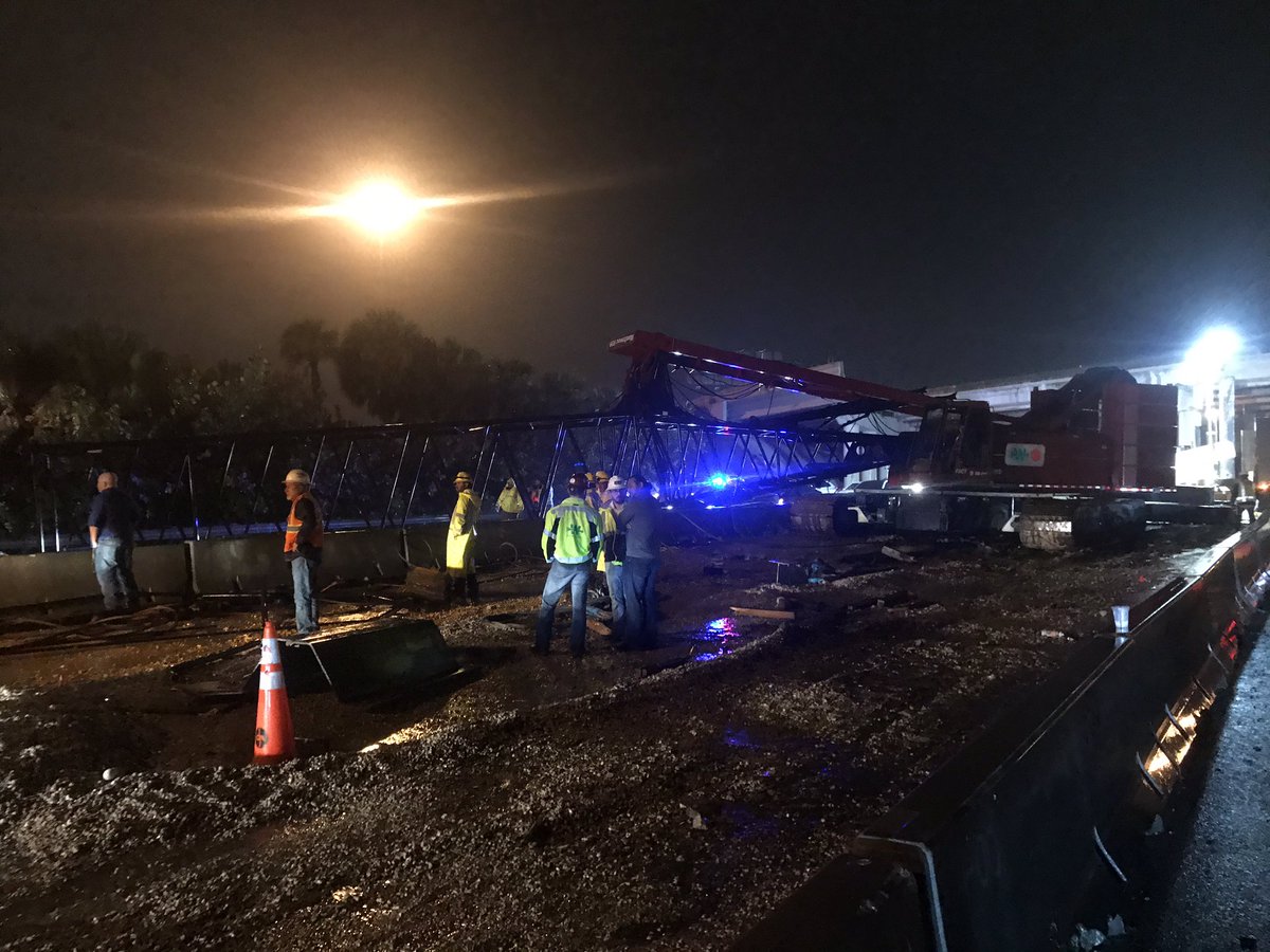 Operator safe after his crane topples over all lanes of NB I-275 in St. Pete in severe weather.  